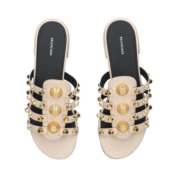 Balenciaga Tan Studded Slide - Picture 1 of 5